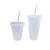Tumblers de plástico 17oz 6 colores clara Frío y botella de agua hirviendo Froasted o surtido Multicolor Taza de café con pajitas A13