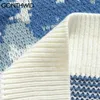 Gonthwid Snow Mountain Stickade Jumper Sweaters Streetwear Mens Hip Hop Harajuku Pullover Knitwear Toppar Mode Sticka Outwear Man