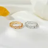 Pierścienie zespołowe Koreańskie puste pierścienie w kształcie serca dla kobiet uwielbiają słodki złoty srebrny kolor szeroki pierścień dla nastolatków biżuteria mody prezent ślubny g230213