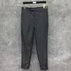 TB Men's Casual Wool Suit Pants Czarna wiosenna jesień formalne spodnie