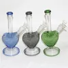 Tubos de água de vidro bongos vidraceiros de forma de coração com lábios coloridos 14 mm plataformas de óleo da junta de 14 mm fumando tigelas de ervas secas