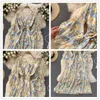 Casual Dresses Singreiny Frauen Bohemian Blumenkleid Design Unregelmäßige Langarm V-Ausschnitt A-Linie Sommer Koreanische Chiffon Print Strand