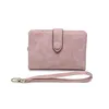 Portefeuilles tripoches courtes Femmes avec poche à fermeture éclair à monnaie minimaliste givré en cuir souple sac à main les sacs à main femelle rose petit portefeuille 2021351n