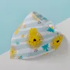 Gris bleu rose bébé alimentation pacifier bavoir dessin animé motif coton matériel mouchoir doux au toucher double couche triangle burp chiffons boucle réglable ba09 C23