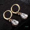 Charm Ovaler Kristall-Ohrring, 4 Farben, für Damen und Mädchen, modischer Party-Schmuck, Zirkonia-Stein-Creolen, Schönheit