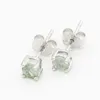 Stud 925 Sterling zilveren oorbellen eenvoudige kleine vierkante vorm met groene kubieke zirkonia sieraden voor vrouwenmeisjes cadeau