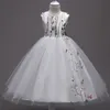 Abito da ballo per feste per adolescenti Abito da sposa in pizzo Ragazza di fiori es Ragazze per bambini Elegante principessa senza maniche Spettacolo formale 210508