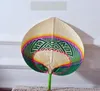 Party Gift 50PCS Fashion Chinese style handmade Straw Fan Hand-woven palm leaf Handfan Summer cooling Mosquito repellent Hands Fans SN4012
