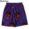 Dark Icon Printed Elastic Waist Beach Shorts Men 2019 Summer Men's Shorts Pink Purple X0628