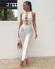New Beautiful Hollow Out Jumpsuits Women Mesh Jumpers suit Sleeveless Bodycon Bodysuits Night Club Wear Skinny see through sheer Rompers Wholesale Bulk 6909