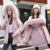 Frauen Slim Velvet Liner verdicken die Kapuzenparka mit großem Pelzkragen Außenbekleidung Winterjacke bestickter Coat5003155