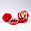 Clear Window Herb Grinder Smoking Lega di alluminio Stoccaggio Abrader Smoke Crusher 4 strati 63mm Hand Crank Tobacco Tool 6 Styles