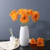 3 pz/lotto Simulazione Singola Testa Gerbera Ramo di Fiori Finti per la Decorazione Domestica Accessori Fotografia Puntelli Fiori Finti Matrimonio Floreale