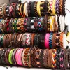 Armband handgemaakte echt lederen surfer manchet armbanden hele bulkpartijen 50st pack mix zwart bruin heren dames retro275d