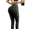 Yoga Outfit SFIT Fitness Women Leggings Withe Pocket Solid High Waist Push Up Polyester Workout Cargo Pants Casual Hip