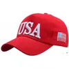 2024 Trump Baseball Cap Hattar USA Presidentval Valparty Hat med amerikanska flaggan Kepsar Bomullsport för män Kvinnor Justerbar DAP363