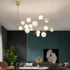 Style nordique 3D Impression Planète Led Lustre Lampes Creative Rotatif Rord Salon Hall Restaurant Café Bar Décor Hanginglamp