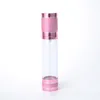 Goud roze cosmetische airless fles 15 ml 30 ml 50 ml hervulbare pomp dispenser flessen voor lotion cosmetica container