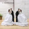 VILEAD 13cm 23cm Resin Wedding Couple Doll Figurines Romantic Wedding Ornament Europe Wedding Figures Sweet Home Accessories 210811