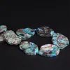 !!! 9-10PCS/strand Raw Blue Stone Agates Slab Nugget Loose Beads,Natural Ocean Jades Gems Slice Pendants Jewelry Making