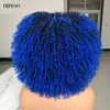 Parrucche sintetiche per capelli Cosplay Parrucca riccia afro crespa corta con frangia per donne nere Cosplay Lolita Capelli naturali Ombre Parrucche sintetiche marroni miste africane 220225