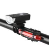 USB wiederaufladbares Licht, LED-Mountainbike-Fahrrad-Vorderlicht und 3-farbiges Rücklicht, wasserdichte Taschenlampe, Fahrradlampen-Set