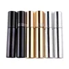 50/100pcs 10ML Oro Bottiglia di Vetro Profumo Atomizzatore Parfum Spray Argento Campione Cosmetico Fiala Nero Riutilizzabile s