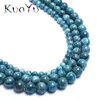 Doğal Hakiki Mavi Okyanus Apatite Gem Taş Yuvarlak Gevşek Boncuk Takı Yapımı için 15 "inç 6/8/10 / 10mm DIY Bilezik Kolye