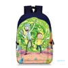 Mochila con estampado de estudiantes con patrón Rick, juego de viaje escolar divertido, cómodo y de gran capacidad, de alta calidad