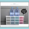 Bins Housekee Organization Home & Gardenthicken Storage Stackable Clear Plastic Box Dustproof Transparent Shoe Boxes Solid Color Der Case Wh