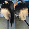 360 Spitze-Perücke, brasilianisches Echthaar, vorgezupft, für schwarze Frauen, synthetische, gerade Spitze-Front-Perücken mit Babyhaar