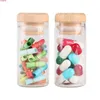 24 pieces 25ml 30*60mm Test Tubes with Wooden Caps Glass Jars Vials Wishing Bolttes Wish Bottle for Wedding Crafts Giftgoods