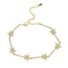 Star Bar Link Chain Bracelet Tennis Chain Paved Tiny Sparking Shiny CZ Stone Stars Bracelets For Women Simple Jewelry Party 210609