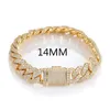 Hip Hop 10mm 12mm 14mm 2Row Cuban Prong Chain Bling out Out Box Box Buckle Copper Cubic Zirconia Bracelet for Men Jewelry Link2732582