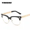 Marque de mode Designer lunettes de soleil claires femmes hommes optique Prescription lunettes cadres Vintage lunettes en verre uni