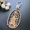 24Pcs Baptism Our Lady of Guadalupe Wood Design Keychain baptism Favors for Boy or Girl Recuerdos para Bautizo Christening Llave