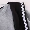 Vroege herfst hoodies casual casual losse sjaal stiksels nep tweedelige sweatershirts vrouwelijke truien niche tops gx1121 210507