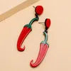 Hoop Huggie Koreli tarzı All-Match ana akım tasarım moda basit abartılı sebze kırmızı biber küpeler