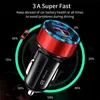 LED Display QC3.0 Fast Quick Charging Car charger 30W 3A Adapter For iphone 11 12 13 14 15 samsung android phone gps pc