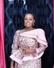 Rose Gold Aso Ebi Mermaid Mor of the Bride Dresses 2022 Sparkly Sequins Applique Långärmad Afrikansk Mother Formal Occsace