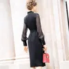 Casual Dresses Women Spring Elegant Pencil Dress Festa High Quality Long Office Lady Party Robe Femme Vintage Designer Black Vestidos