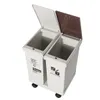 24/36L Recycle Trash Can Rubbish Bin with Wheels Waste Garbage Storage for Home Kitchen