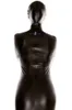 Costumi da mummia completa unisex Sacco a pelo metallizzato nero lucido Zip posteriore Sexy Donna Uomo Sacchi per il corpo Sacchi a pelo Catsuit Costume Hallowee324a