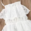 Nouveau-né bébé filles solide floral body robe combinaison tenue costume de soleil vêtements Q0716