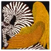 2021 90cm New Hand-curled Silk Scarf Women Twill Square Colorful Wings Pegasus Print Shawl Headscarf Handkerchief