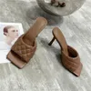 Été femmes Mules conception pantoufles sandales semelle carrée diapositives chaussures à talons hauts femme taille 35--43