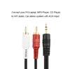 2021 3.5 mm Male Jack till Av 2 RCA Male Stereo Musik Audio Cable Cord Aux för MP3 Telefon TV Sound Speakers
