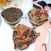 Petit portefeuille créatif de Style ethnique pour femmes, Mini sac pour écouteurs à boucle, vente en gros, porte-monnaie imprimé de Grain de bois
