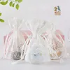 Ribbon Drawstring White Lace Wedding Gifts Bag Valenties Day Gift Packing Pouch Can be Customized