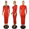 All Black Red Trendy Chic Gaine à simple boutonnage Robes mi-longues pour les femmes Fête et mariage Vêtements de travail élégants Automne Hiver Vêtements 210525